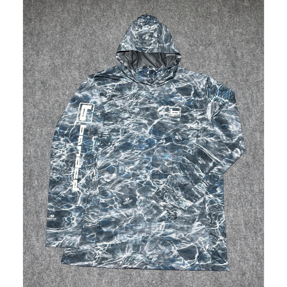 Banded Fishing Hoodie Mossy Oak Elements Aqua 2XL Blue Camo Neck Cover/Face Mask